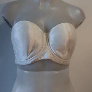 Womens Lunaire White (Item- 401) Padded Underwire Strapless Bra 34D
